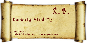 Korbely Virág névjegykártya
